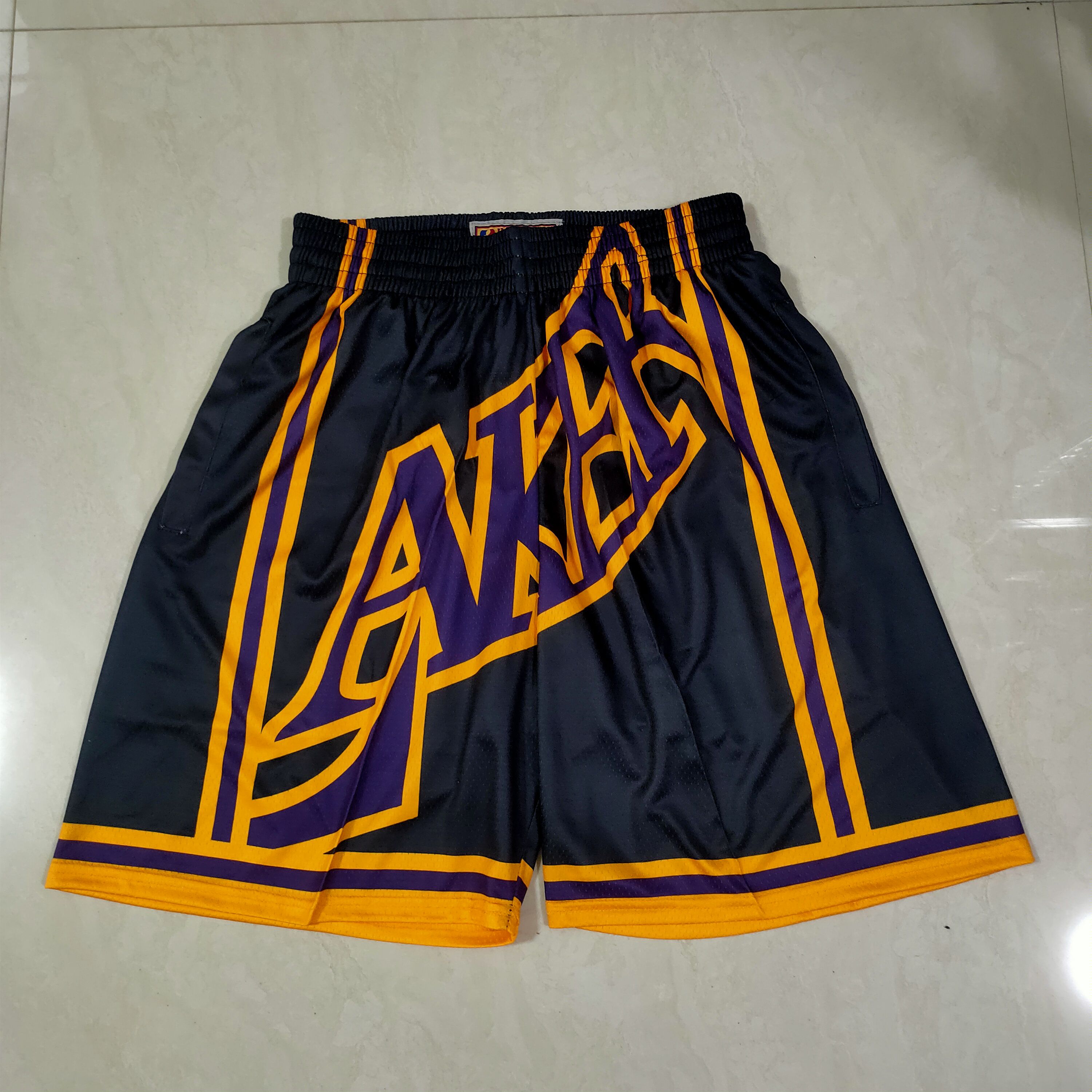 Men NBA 2021 Los Angeles Lakers Black Shorts 4->los angeles lakers->NBA Jersey